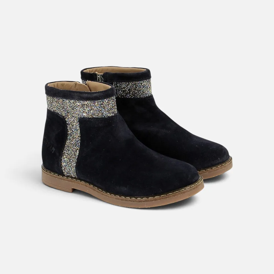pom-d-api-trip-trott-boots-enfant-velours-glitter-navy-multi image 1