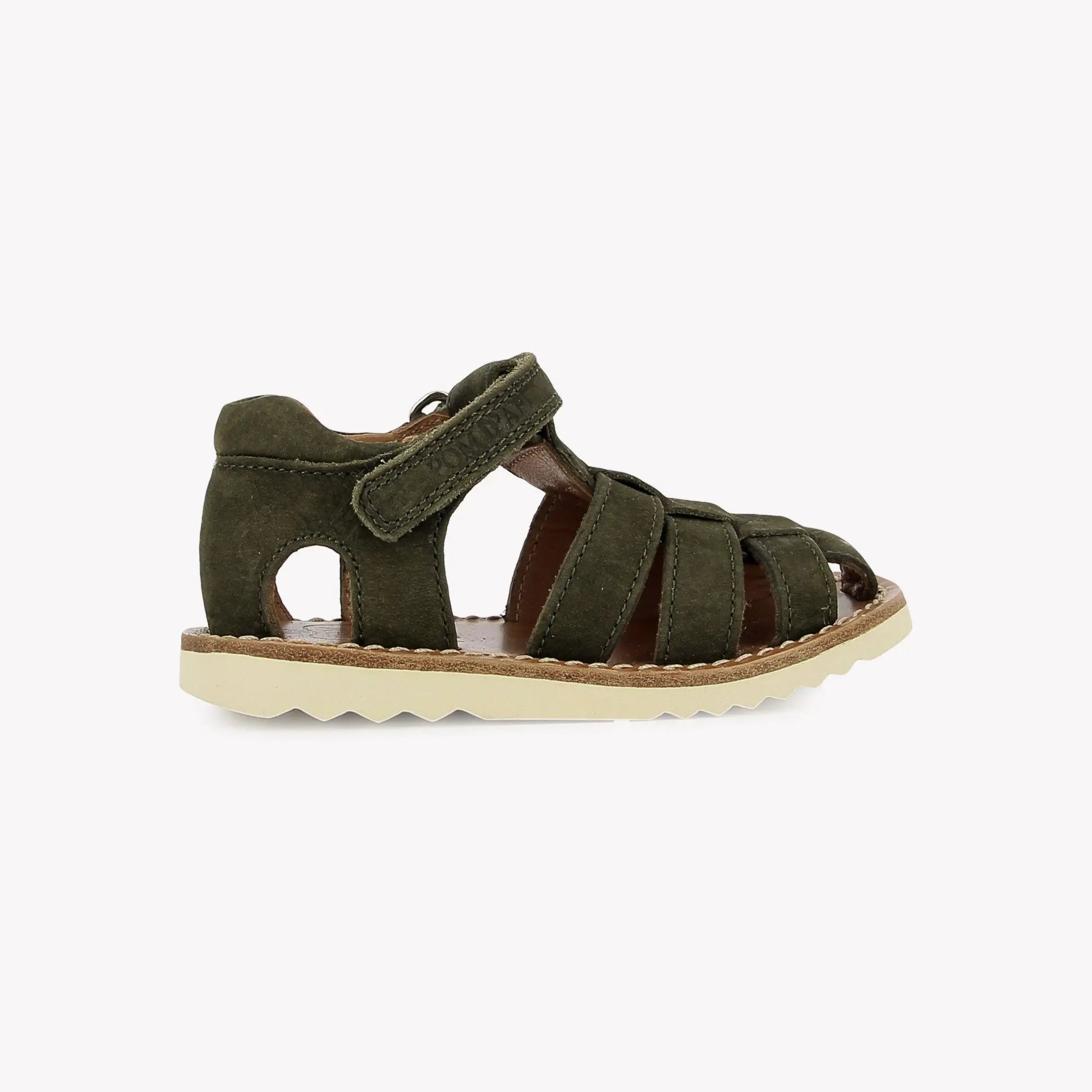 pom-d-api-waff-papy-sandale-premiers-pas-nubuck-kaki image 4
