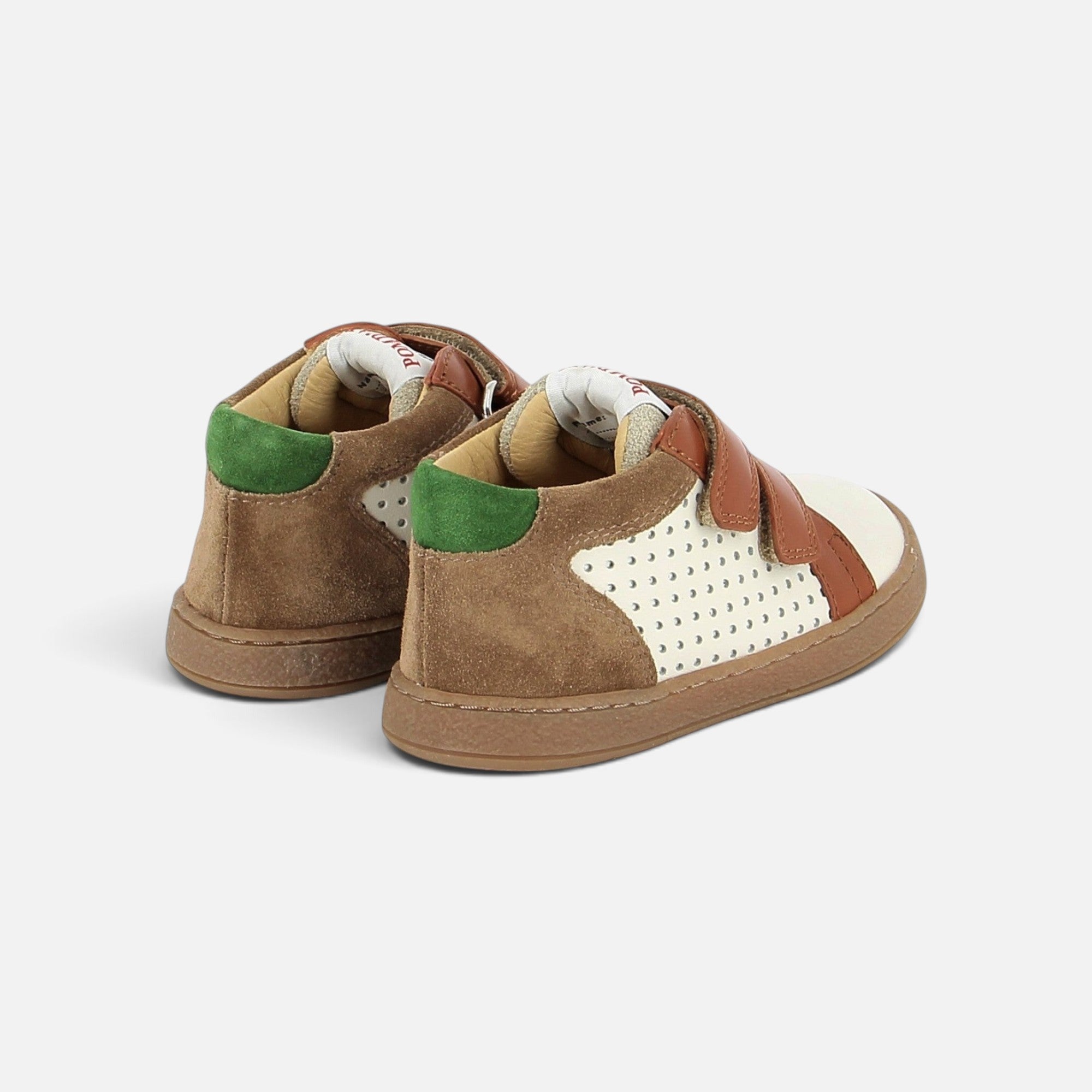 pom-d-api-mousse-easy-perfo-basket-cuir-gar-on-crema-marron-tabac image 2