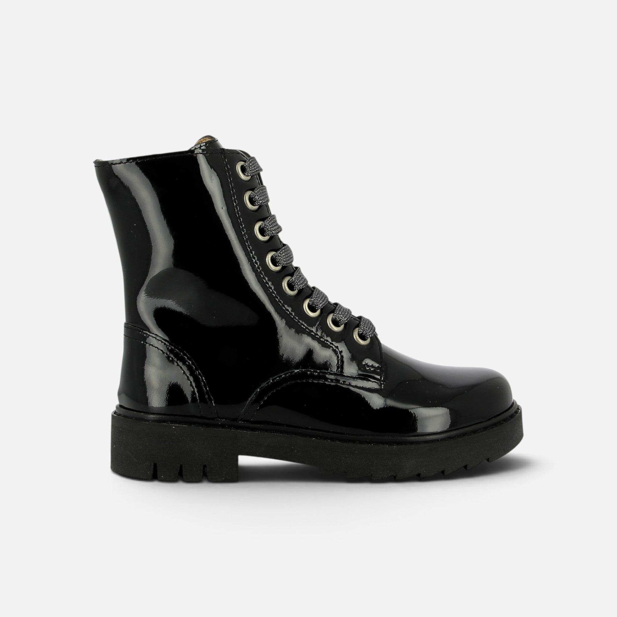 pom-d-api-sid-ranger-boots-vernis-noir-semelle-noire-fille image 4