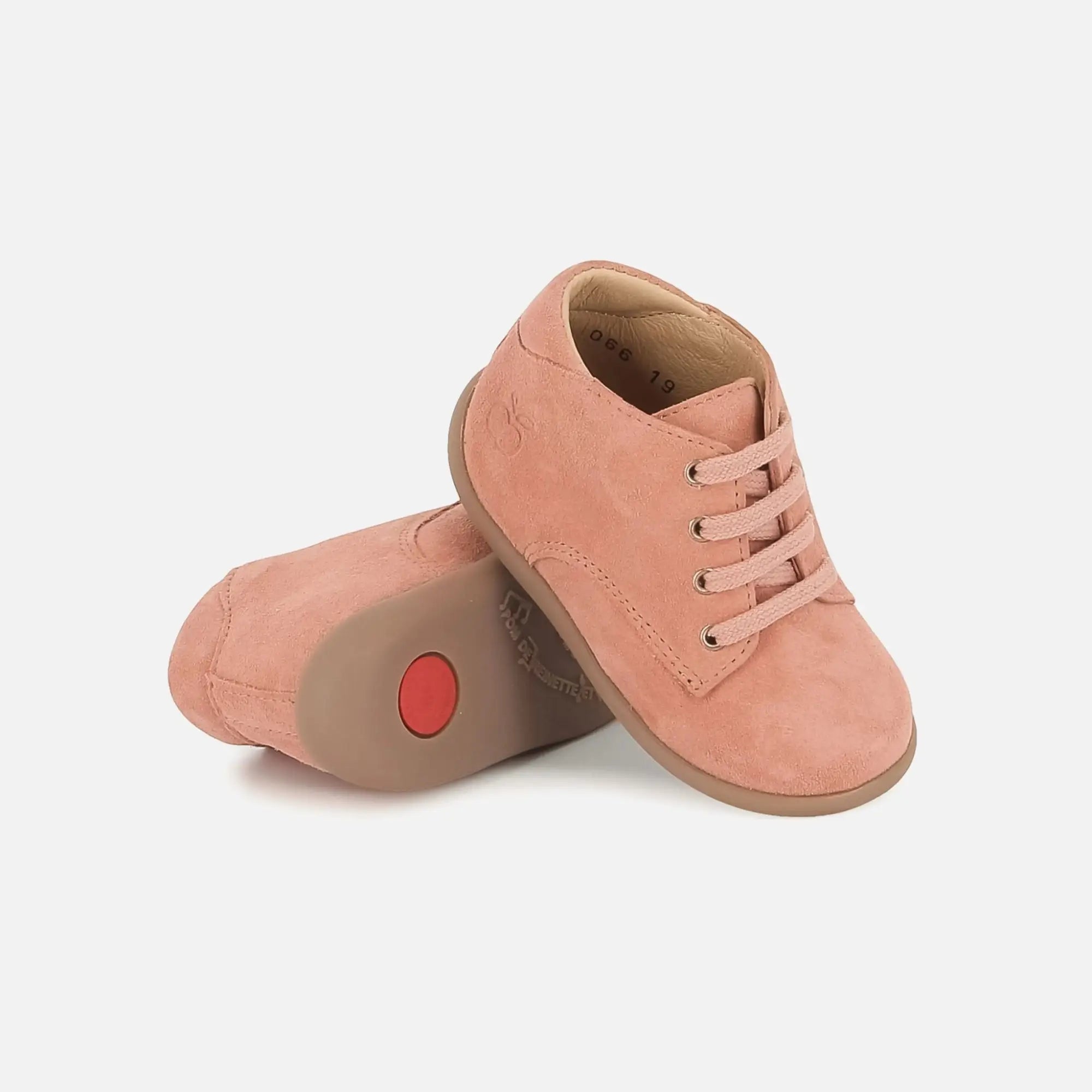 pom-d-api-stand-up-derby-chaussure-premiers-pas-lacets-rose-cameo image 2
