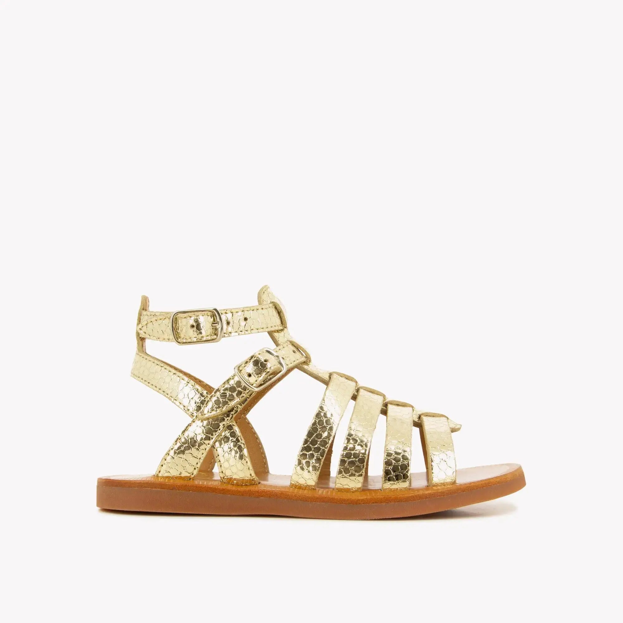 pom-d-api-plagette-gladiator-sandale-blob-platine-fille image 3