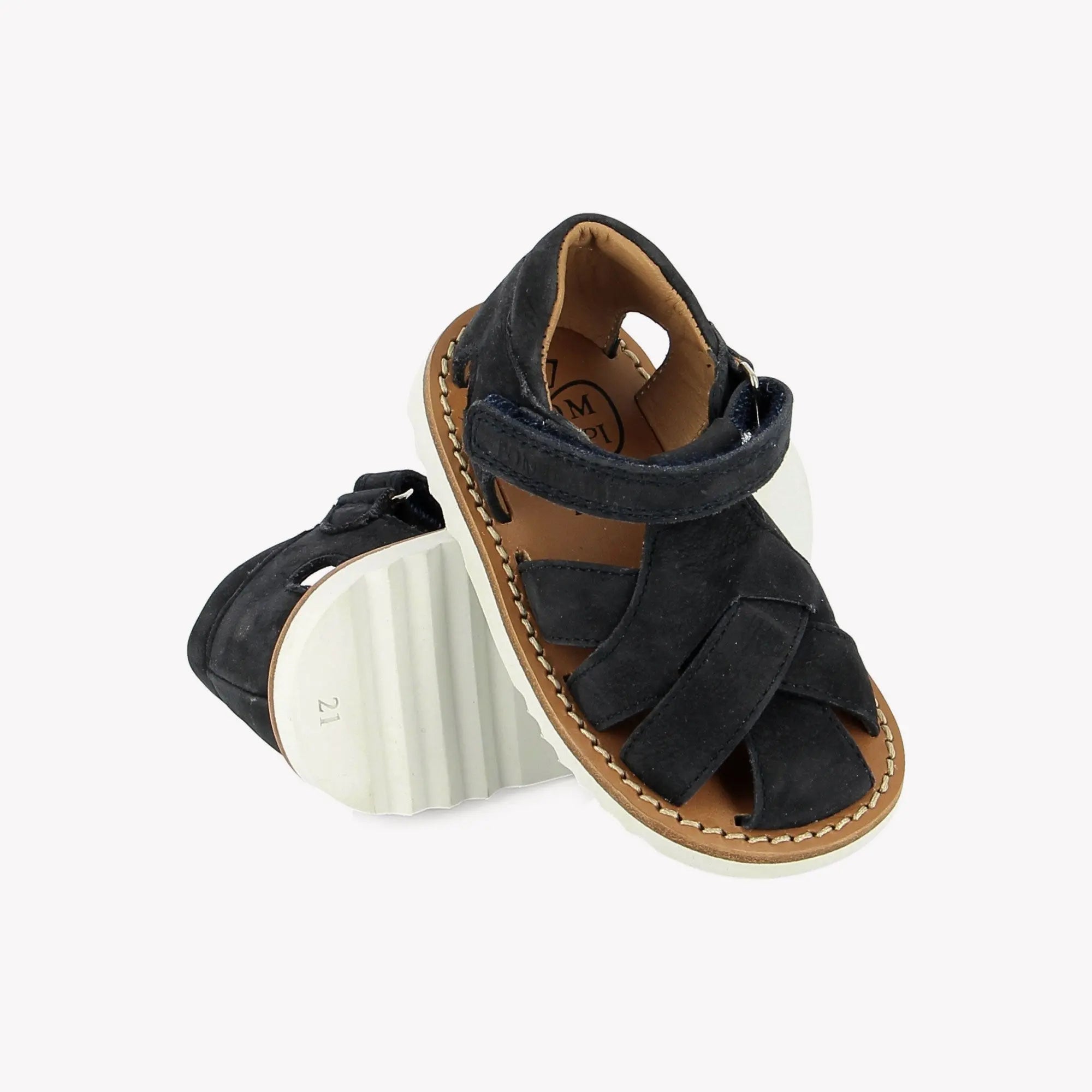 pom-d-api-waff-cross-nubuck-marine-sandale-premiers-pas-gar-on image 2