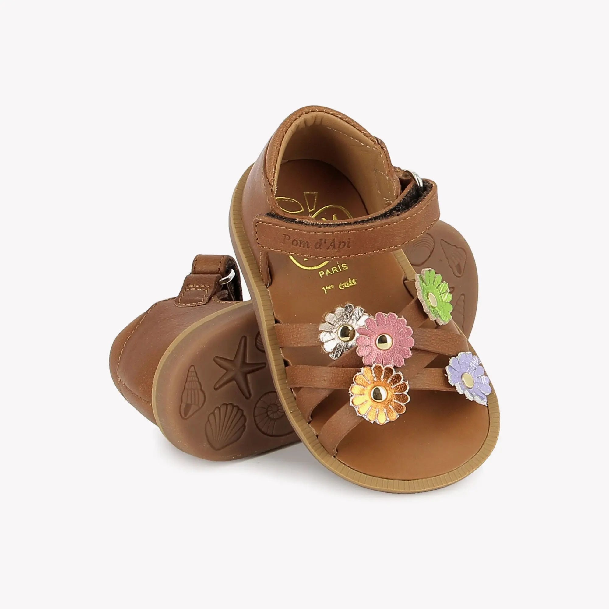 pom-d-api-poppy-spring-sandale-premiers-pas-fille-camel-vaquetta image 2