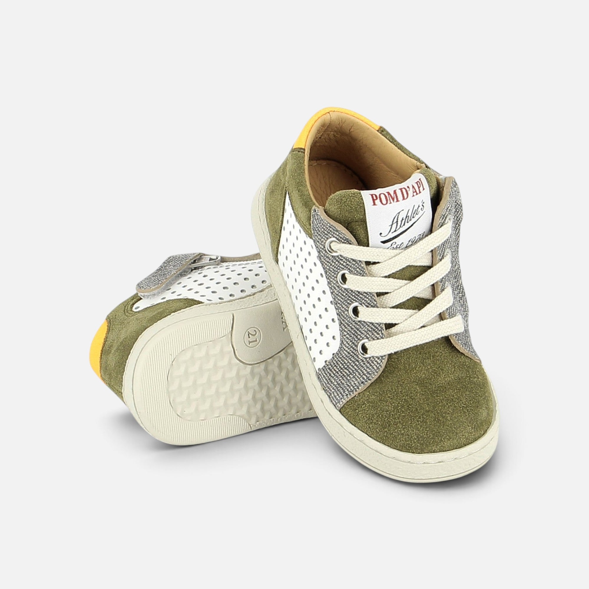 pom-d-api-mousse-lace-perfo-basket-gar-on-olive-off-white image 3