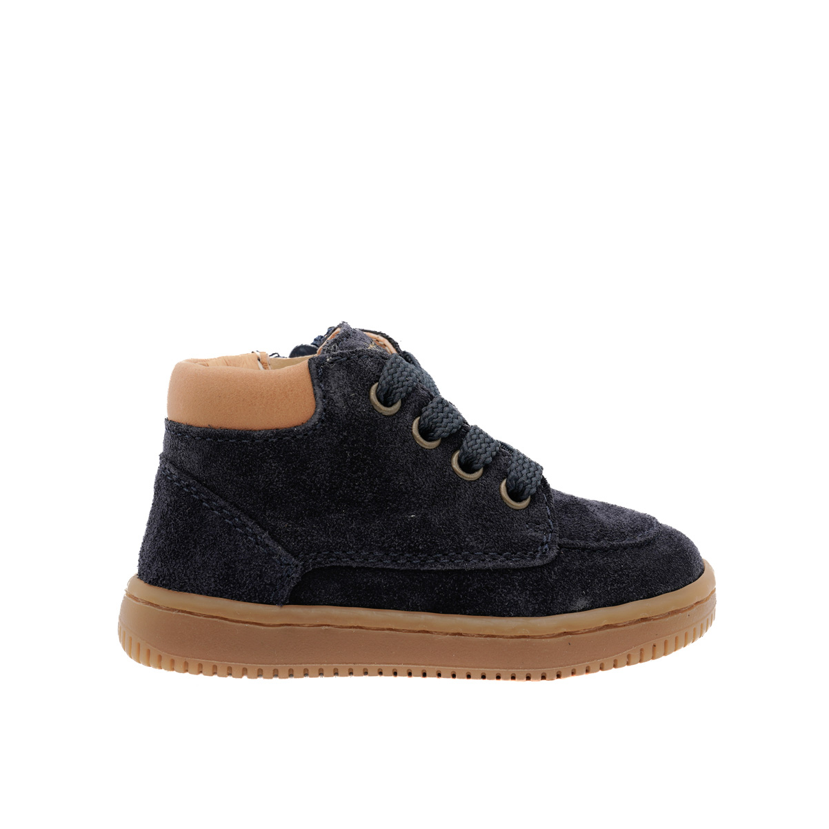 babybotte-ficus-bleu-chaussure-b-b-gar-on-lacets-et-zip-en-daim image 1