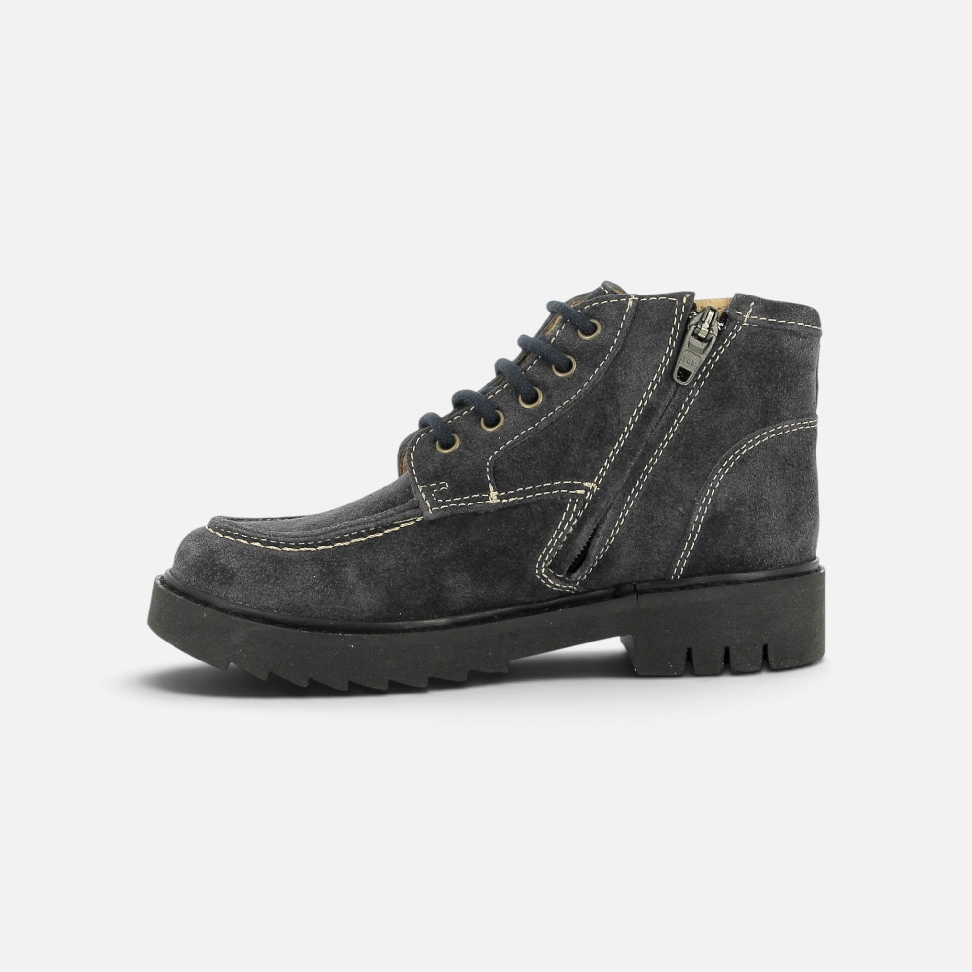 pom-d-api-sid-lace-plato-chaussures-gar-on-velours-gris-zip image 5
