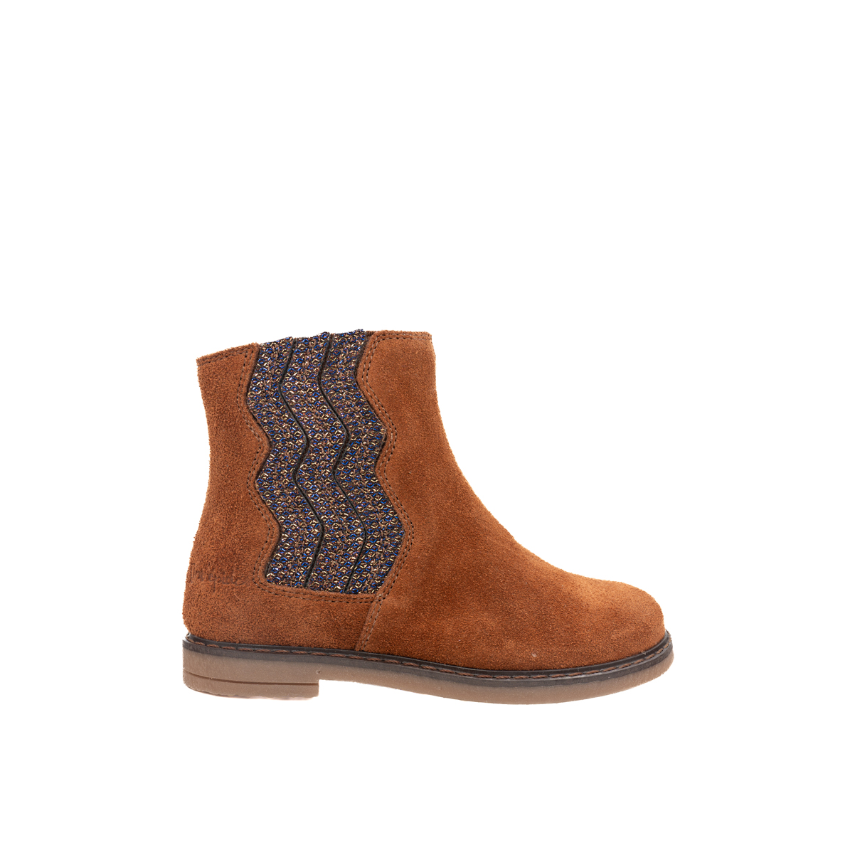 babybotte-klarisse-bottine-fille-zip-cognac-velours image 1