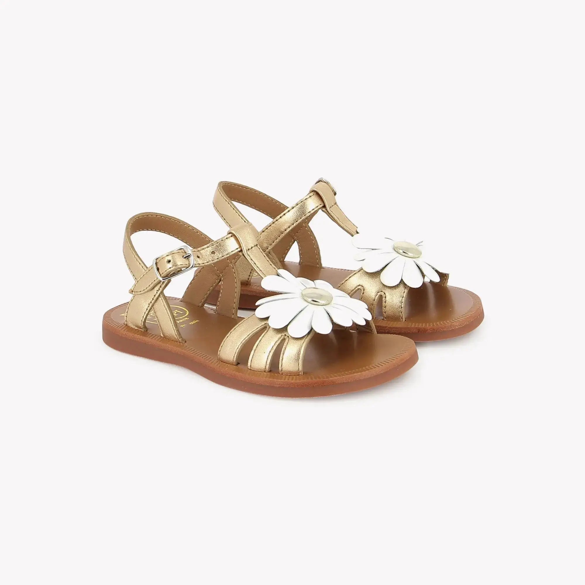 pom-d-api-plagette-big-flo-sandale-fille-ivory-laminato-fleur image 2