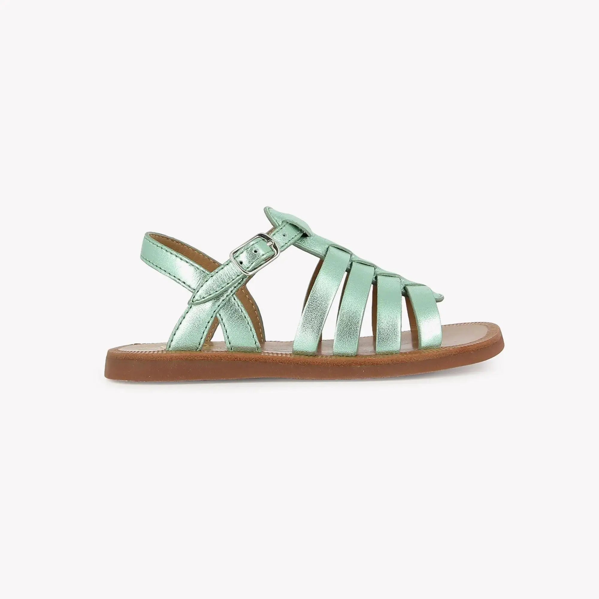 pom-d-api-plagette-strap-sandale-fille-vert-d-eau-laminato image 4