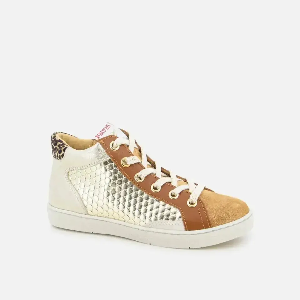 pom-d-api-top-touch-lace-basket-montante-camel-dor-lacets-zip image 1