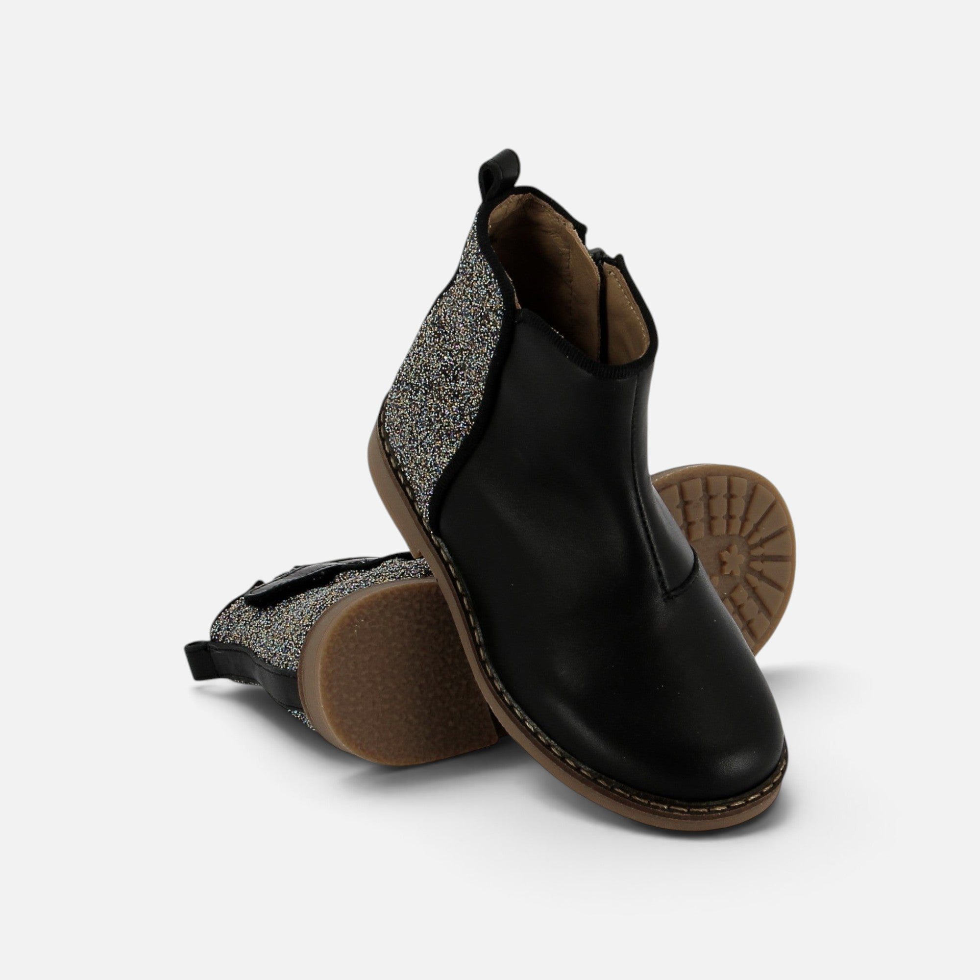 pom-d-api-trip-back-bottine-nappa-glitter-noir-multi-fille image 3