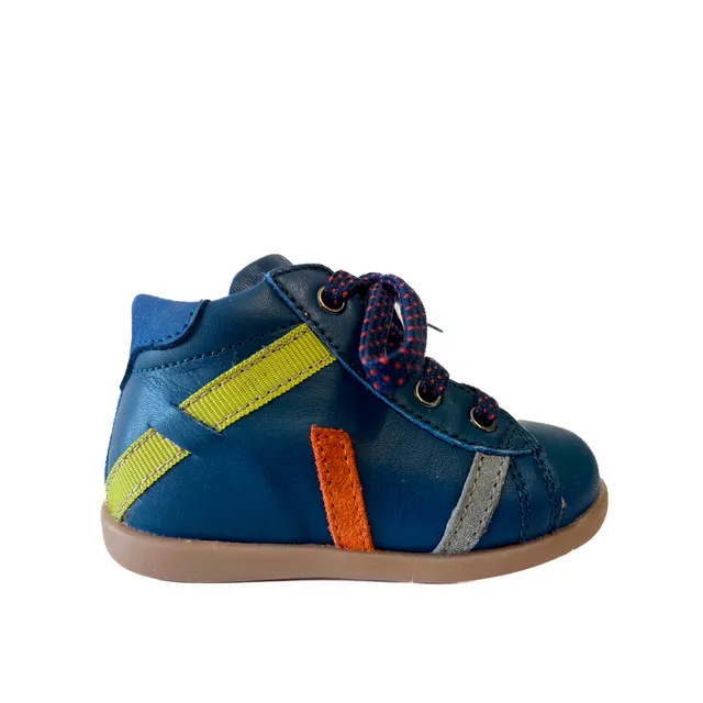 babybotte-filippo-denim-chaussure-premier-pas-gar-on-lacets-et-zip image 1