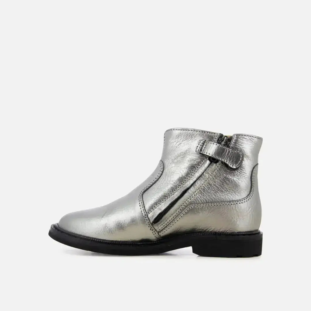pom-d-api-sister-boots-sl-bottine-enfant-argent-cuir-m-tallis-zip image 3