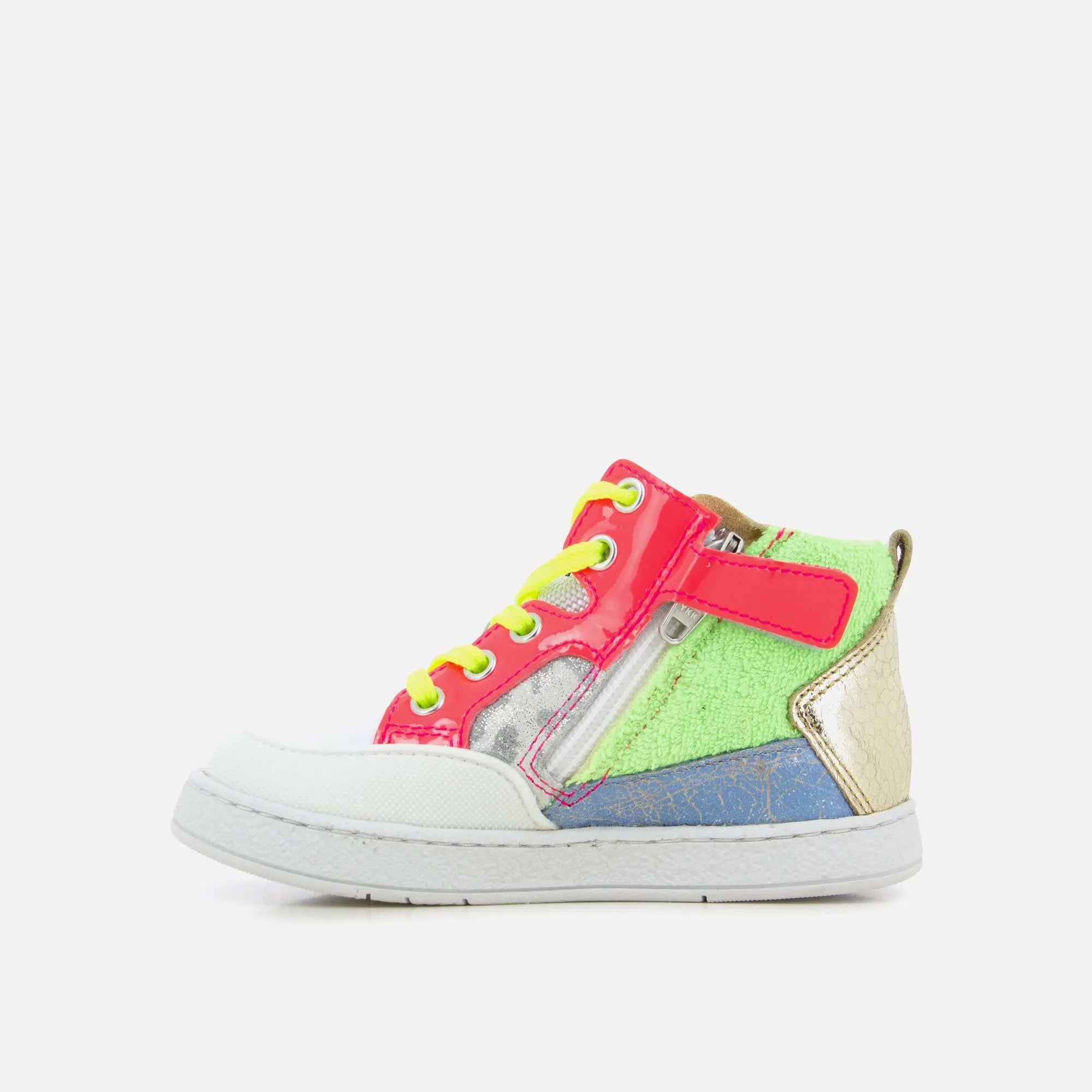 pom-d-api-mousse-bump-baskets-montantes-premiers-pas-blanc-rose-multicolore image 3