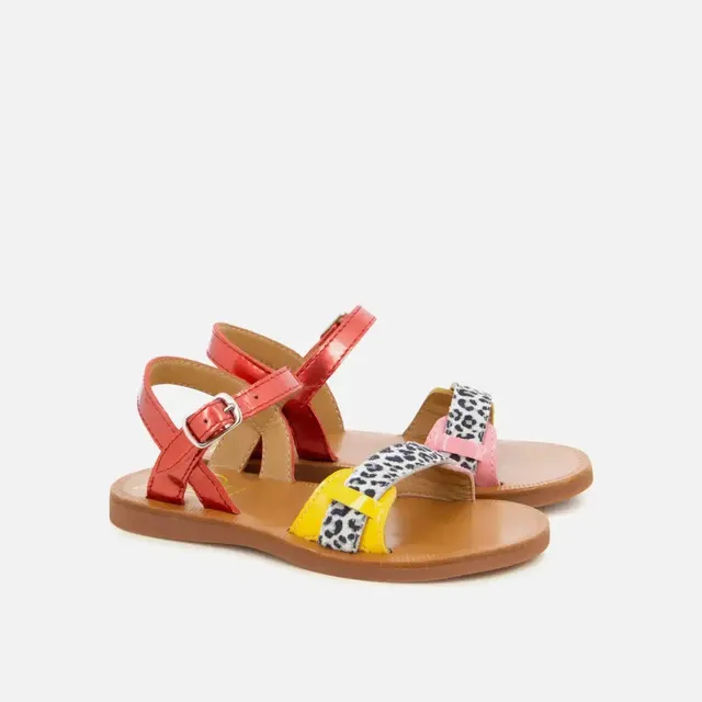 pom-d-api-plagette-avignon-sandale-fille-cuir-rouge image 1