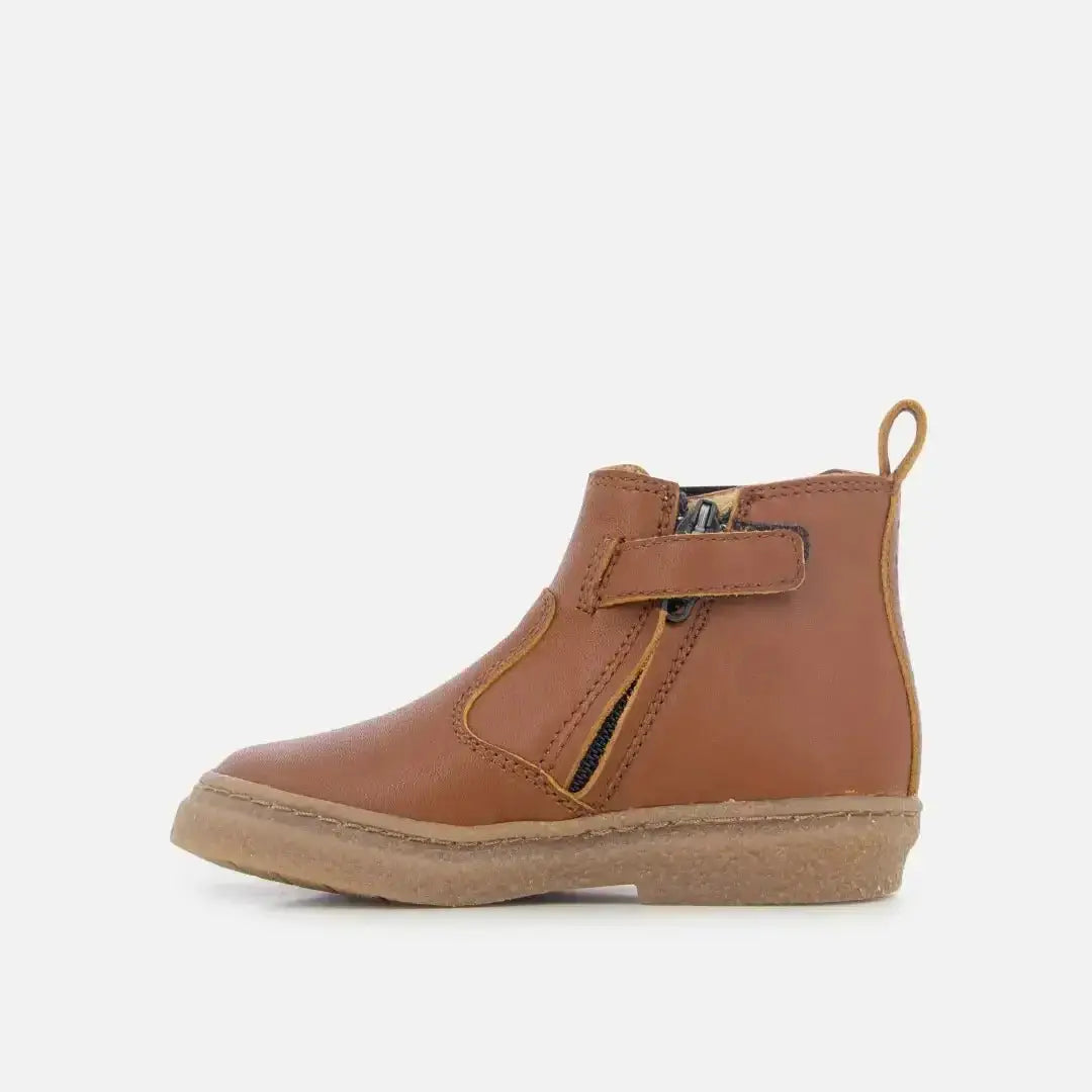 pom-d-api-trix-jod-zip-bottine-gar-on-cuir-camel-lastique image 3