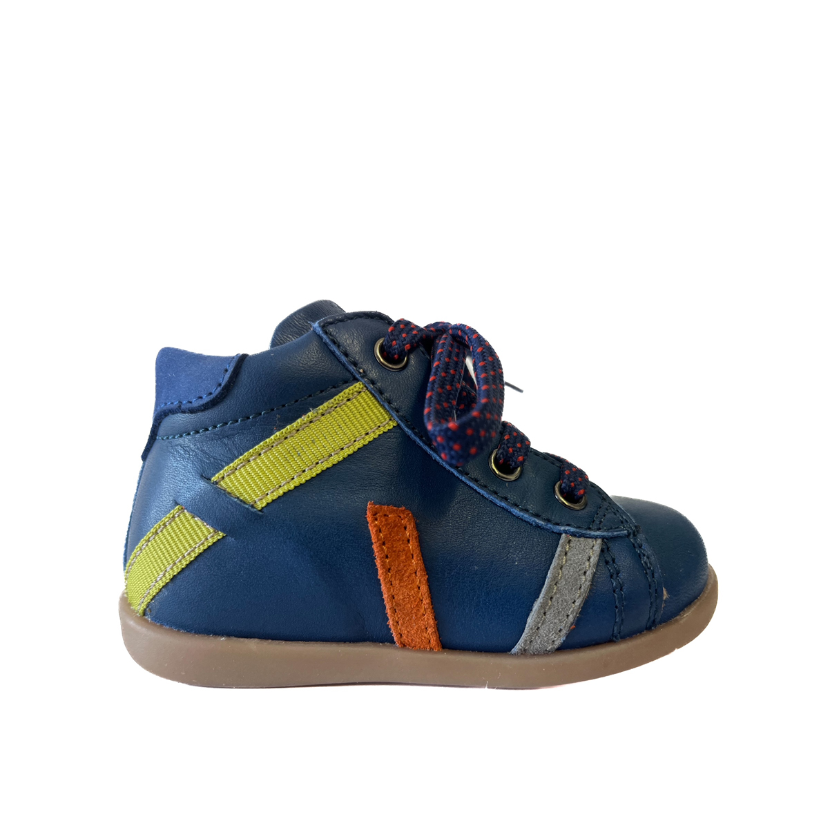 babybotte-filippo-denim-chaussure-premier-pas-gar-on-lacets-et-zip image 1