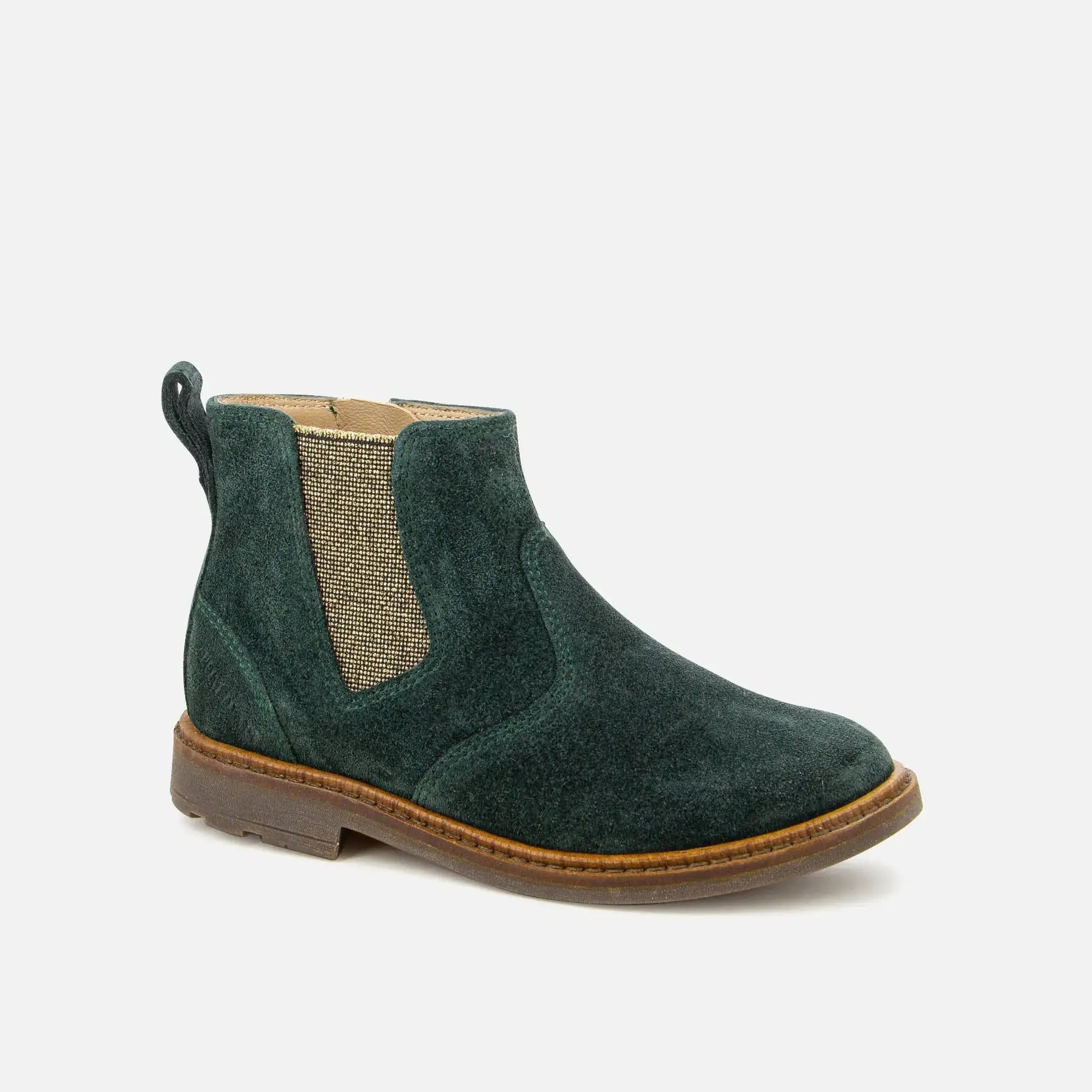 pom-d-api-sister-jodzip-bottine-cuir-velours-vert-sapin-fille image 3