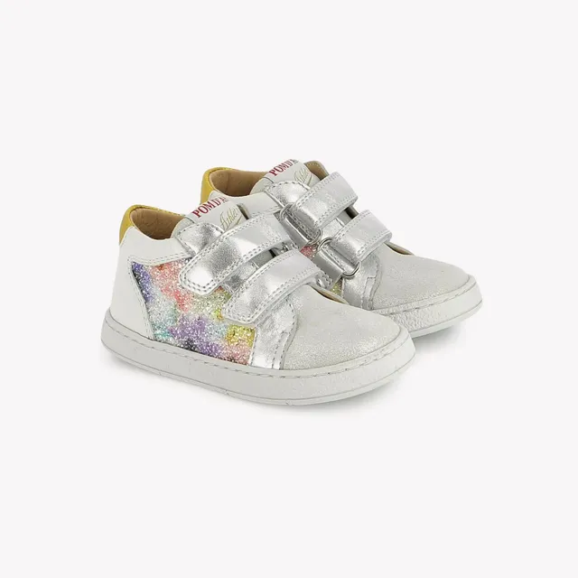 pom-d-api-mousse-easy-top-baskets-premiers-pas-fille-velours-glitter-blanc-multi image 1