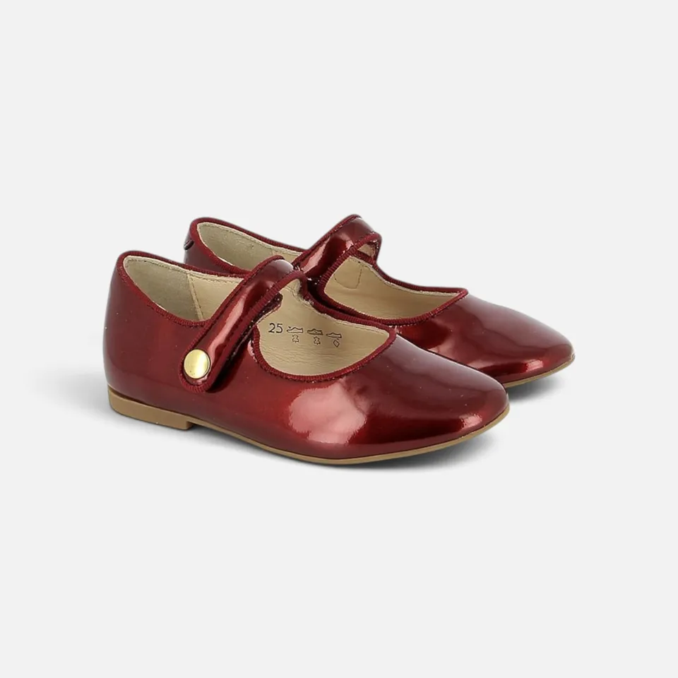 pom-d-api-daisy-baby-ballerine-fille-cuir-vernis-rubis image 1