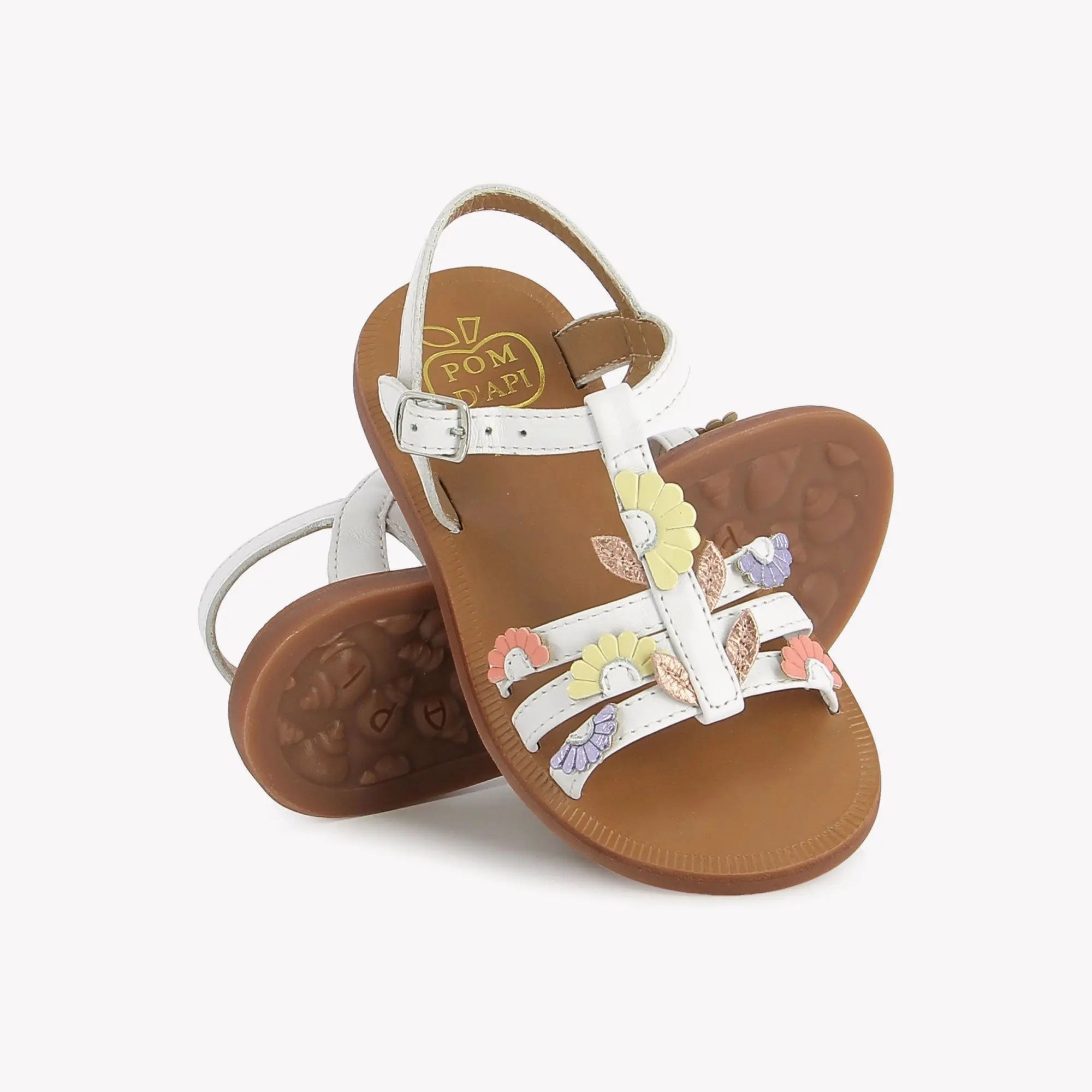 pom-d-api-plagette-multi-daisy-sandale-fille-nappa-blanc-multi-fresh image 2