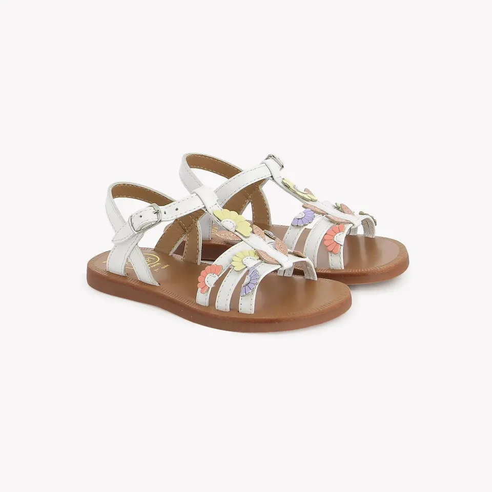 pom-d-api-plagette-multi-daisy-sandale-fille-nappa-blanc-multi-fresh image 1