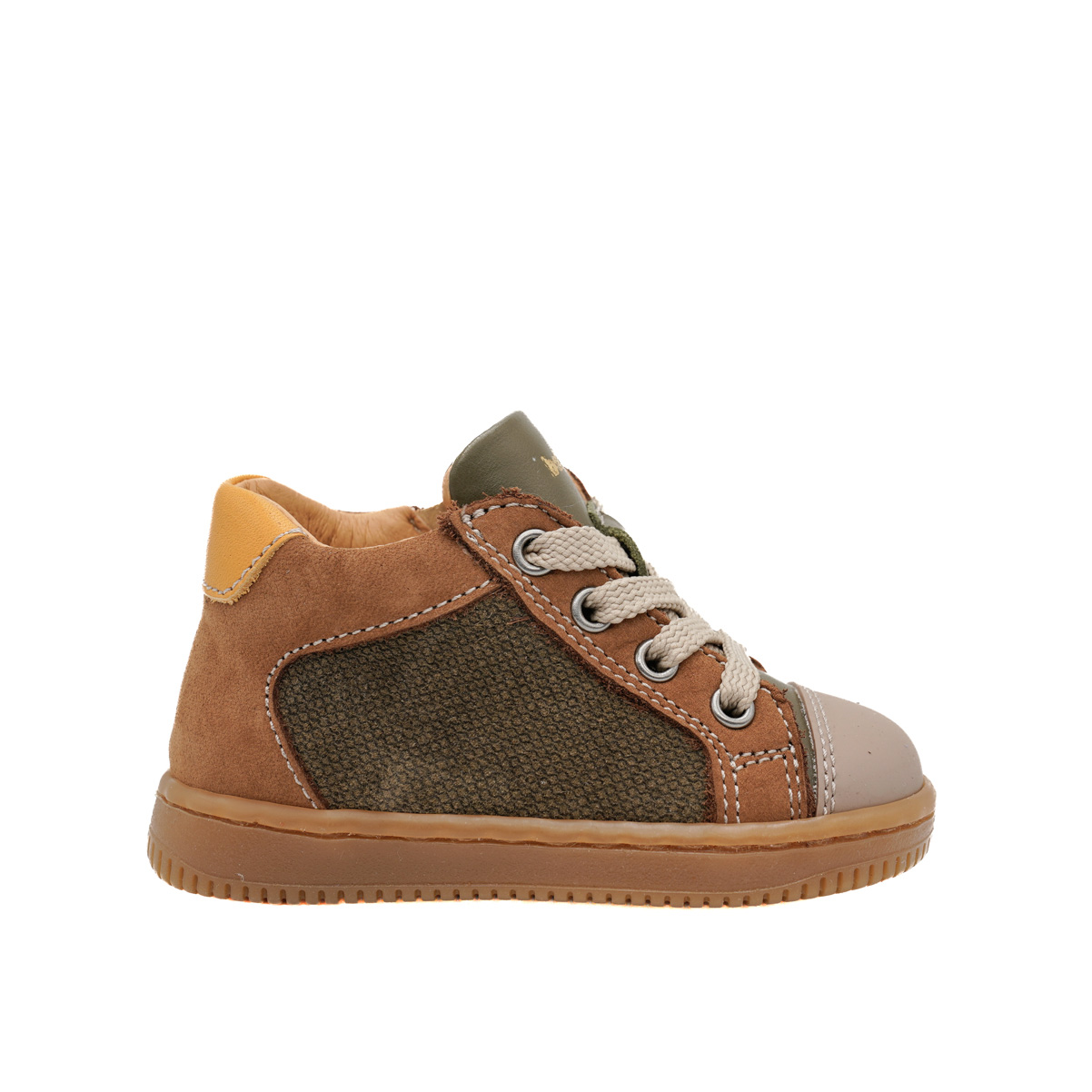 babybotte-frida-green-chaussure-b-b-gar-on-lacets-zip image 1