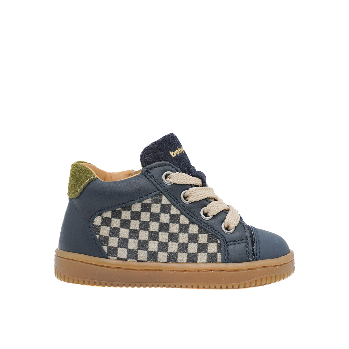 babybotte-frida-green-chaussure-b-b-gar-on-cuir-imprim-vert-zip image 1
