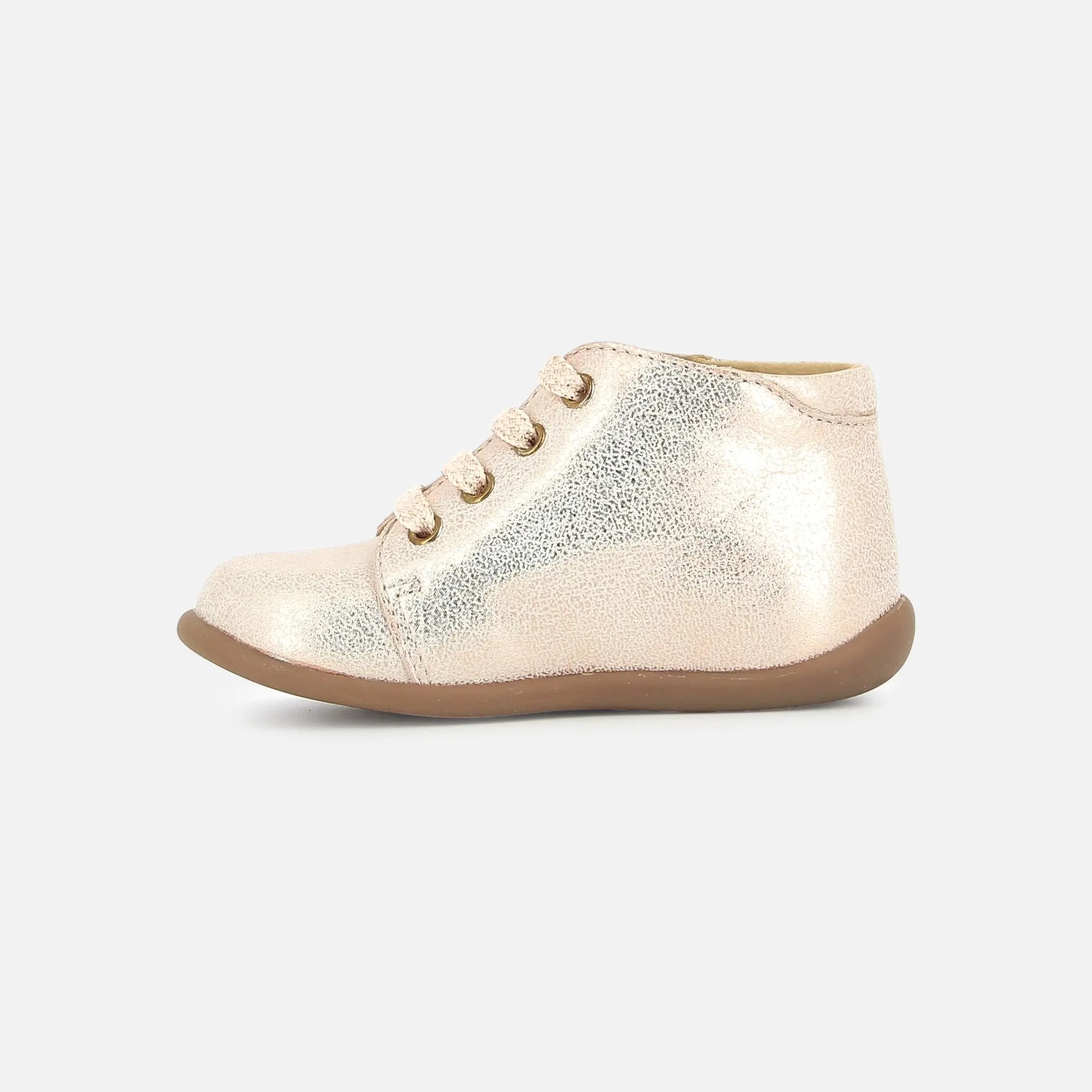 pom-d-api-stand-up-bottine-premiers-pas-fille-cuir-dor image 4