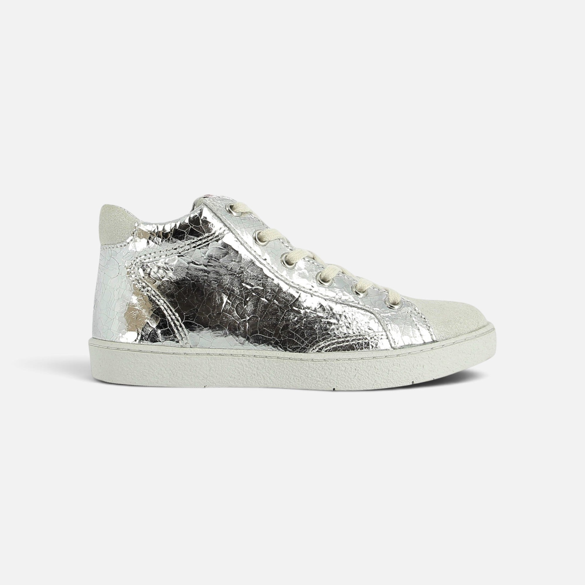 pom-d-api-top-touch-lace-sneaker-fille-silver-blanc image 4