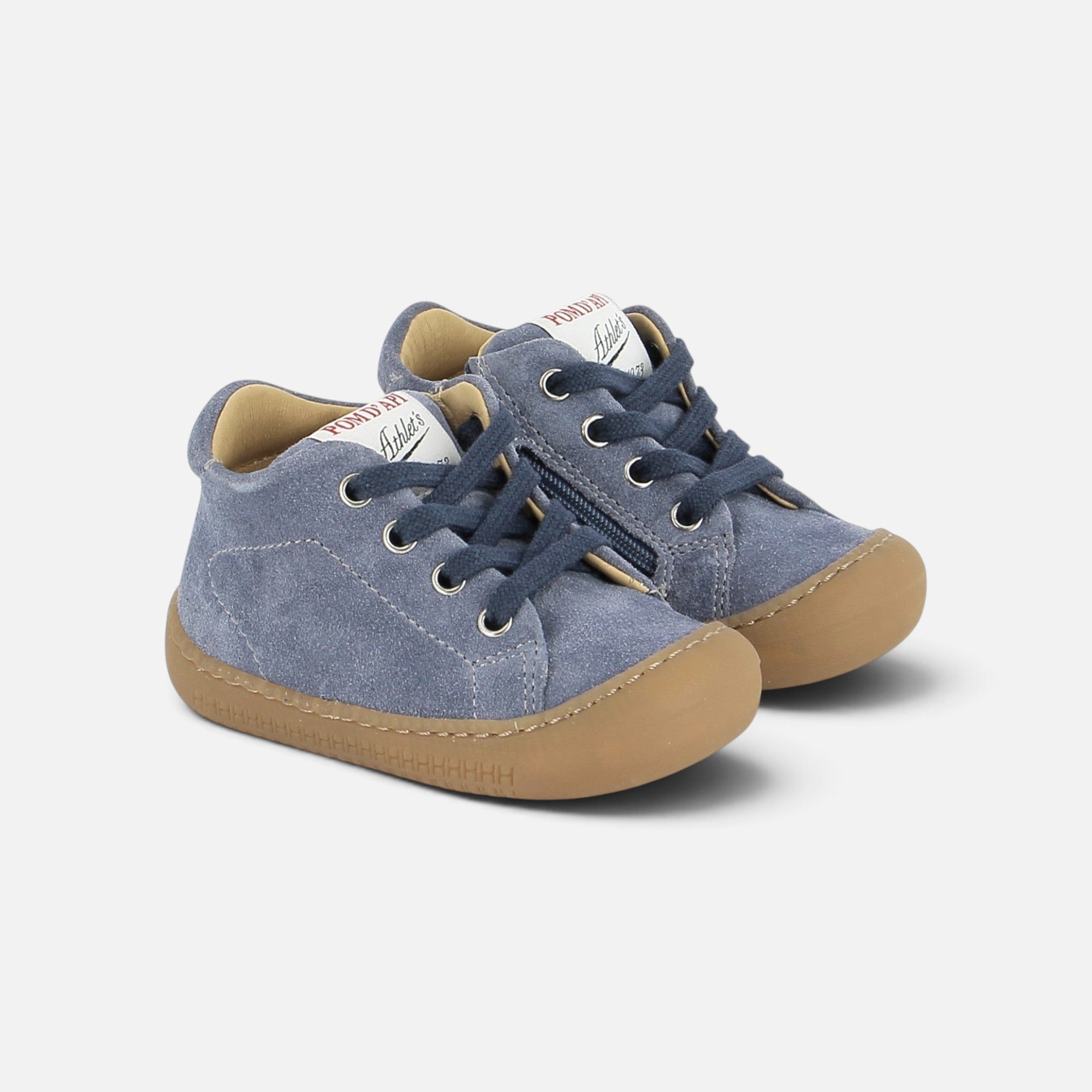 pom-d-api-yaka-walk-chaussure-premiers-pas-velours-blue-jeans image 2