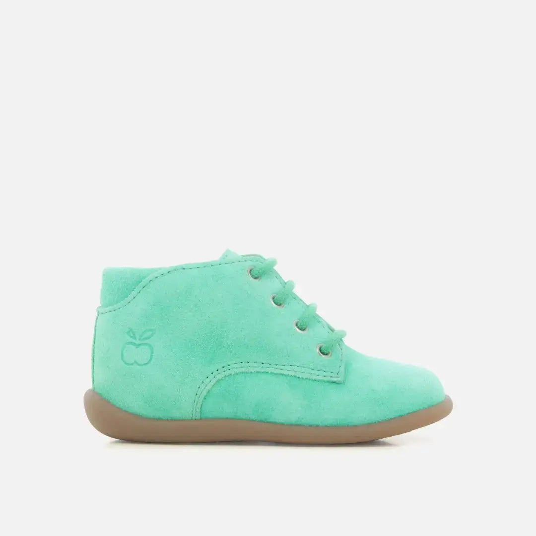 pom-d-api-stand-up-derby-chaussure-premiers-pas-gar-on-cuir-velours-vert image 3
