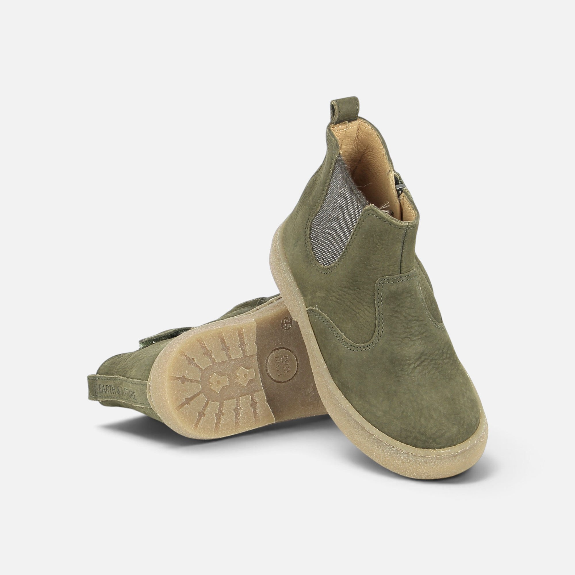 pom-d-api-trix-jod-zip-nubuck-grain-kaki-bottine-enfant-gar-on image 3