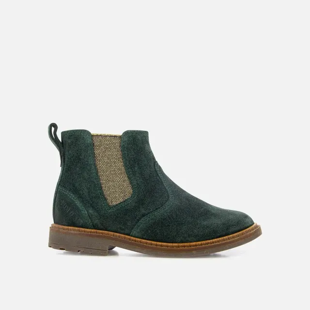 pom-d-api-sister-jodzip-bottine-cuir-velours-vert-sapin-fille image 1