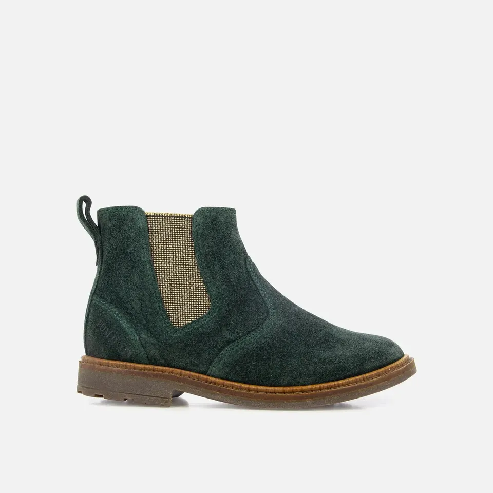 pom-d-api-sister-jodzip-bottine-cuir-velours-vert-sapin-fille image 1