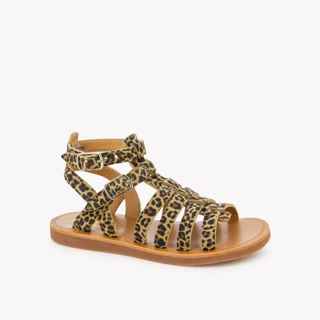 pom-d-api-plagette-gladiator-sandale-enfant-mini-leo-sahara image 1