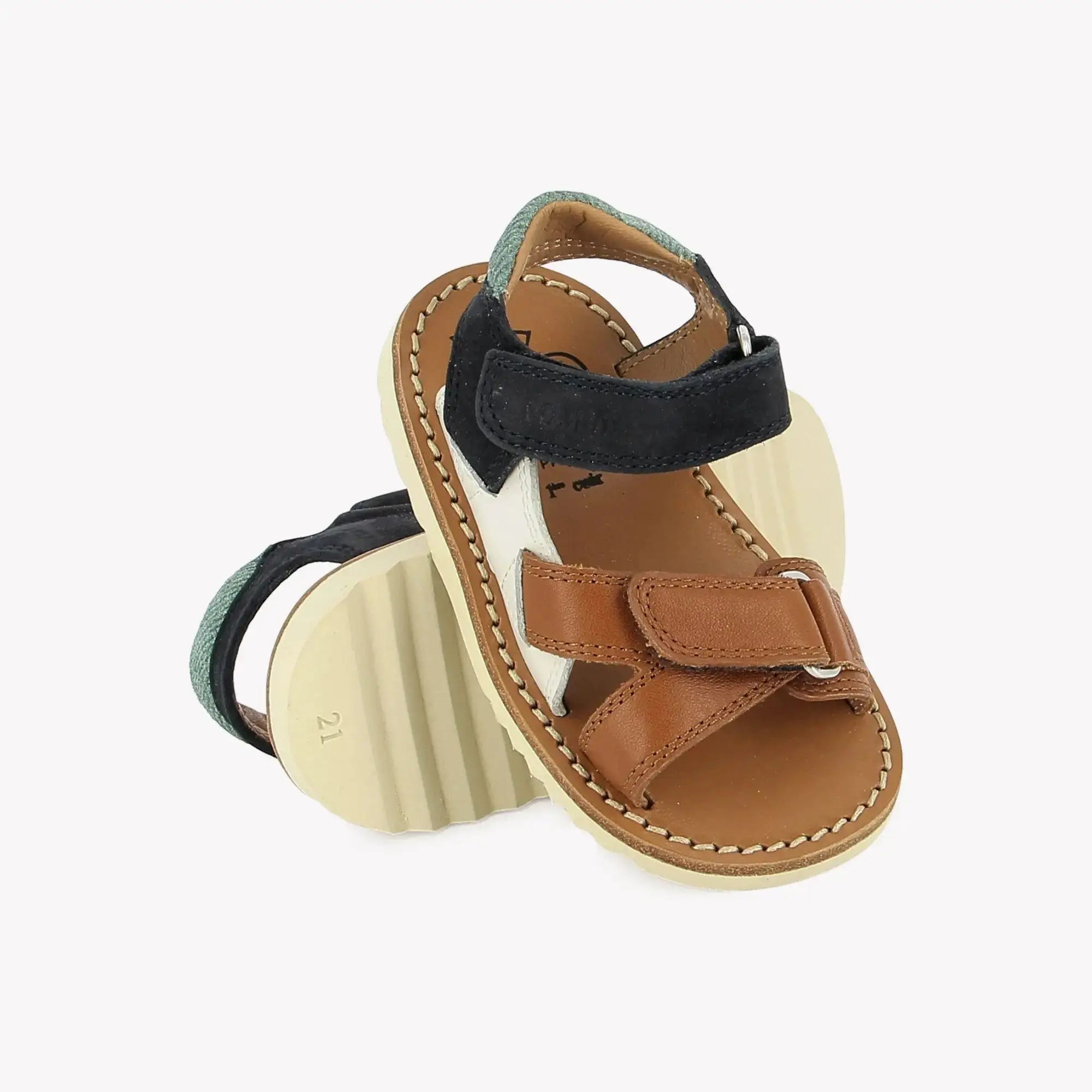 pom-d-api-waff-jimy-sandale-nappa-nubuck-cuero-crema-marine image 2