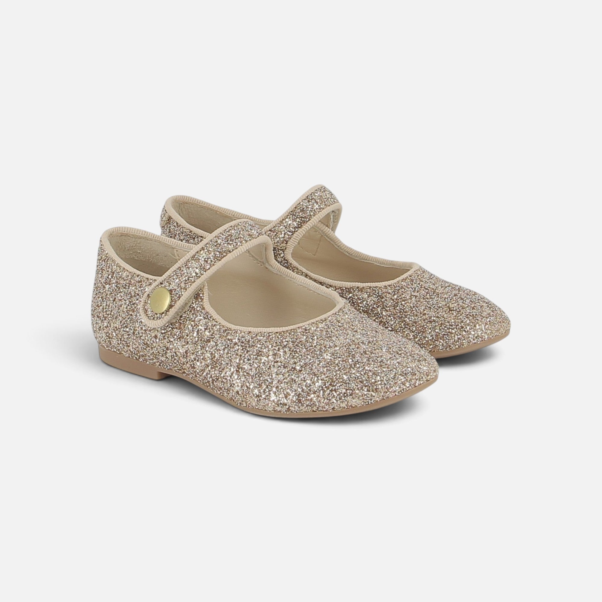 pom-d-api-daisy-baby-ballerine-cuir-paillet-platine-dor image 1