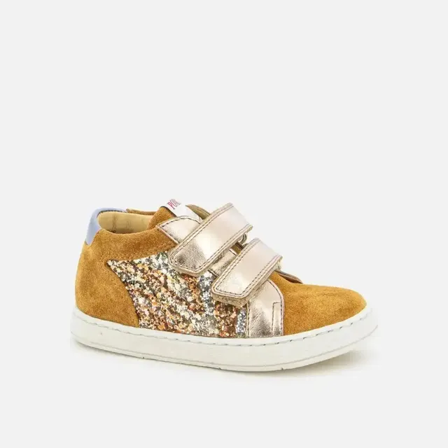 pom-d-api-mousse-easy-top-baskets-premiers-pas-fille-caramel-brillant-paillettes image 1