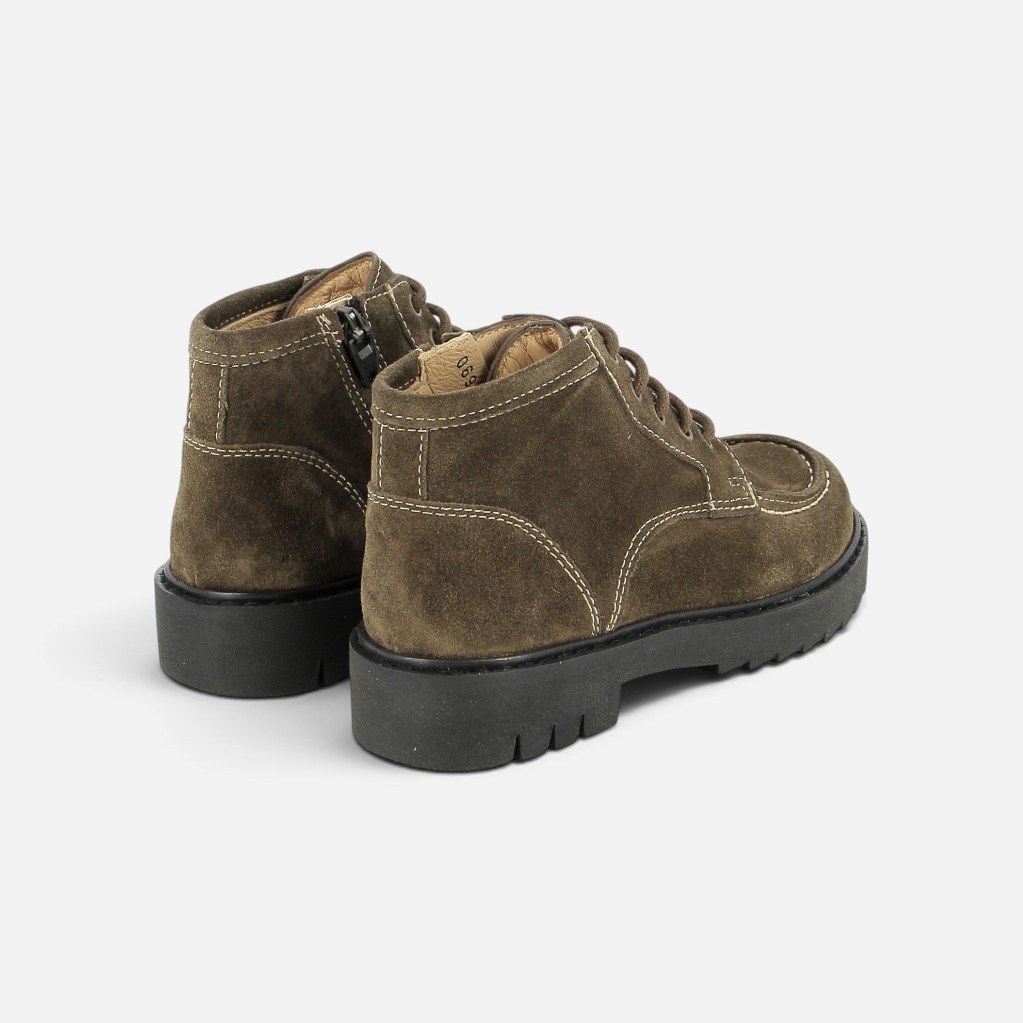 pom-d-api-sid-lace-plato-chaussure-gar-on-cuir-velours-vert-semelle-noire image 2