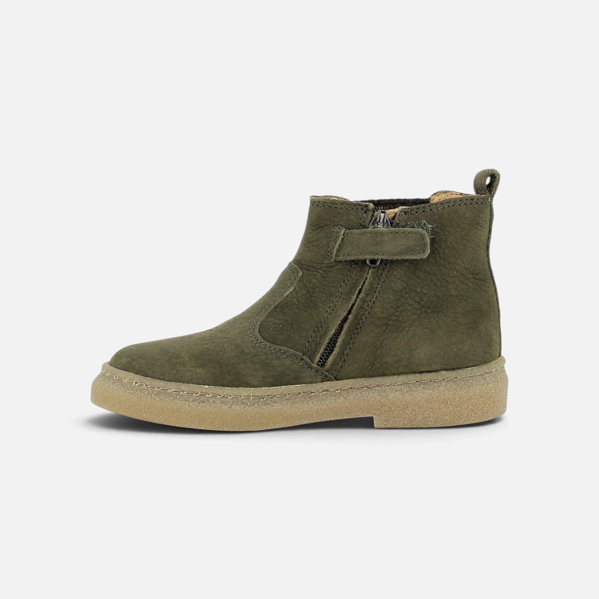 pom-d-api-trix-jod-zip-nubuck-grain-kaki-bottine-enfant-gar-on image 5