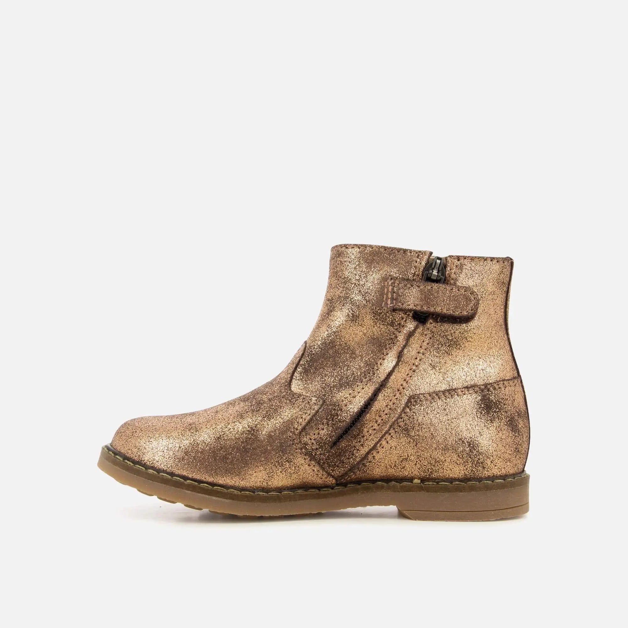 pom-d-api-trip-boots-bottine-fille-bronze-velours-paillet-zip image 3