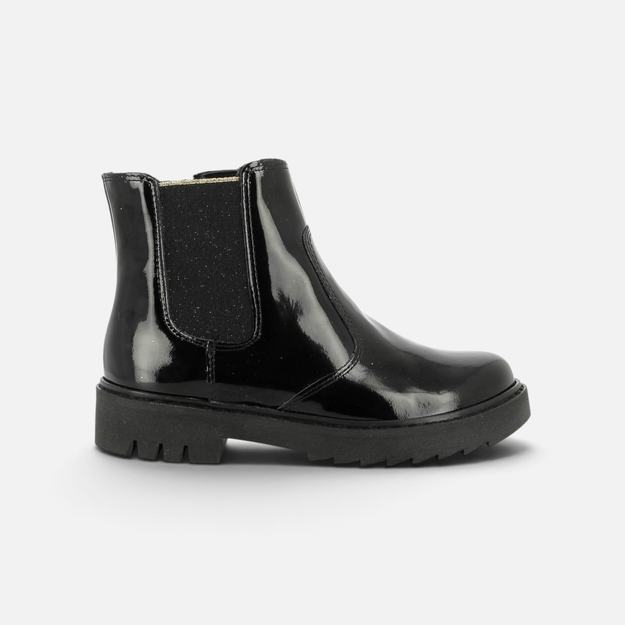 pom-d-api-sid-jodzip-boots-enfant-vernis-noir-semelle-noire image 4
