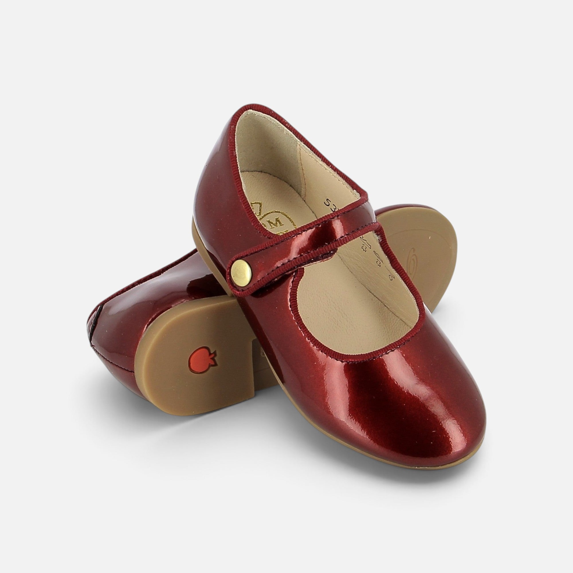 pom-d-api-daisy-baby-ballerine-fille-cuir-vernis-rubis image 3