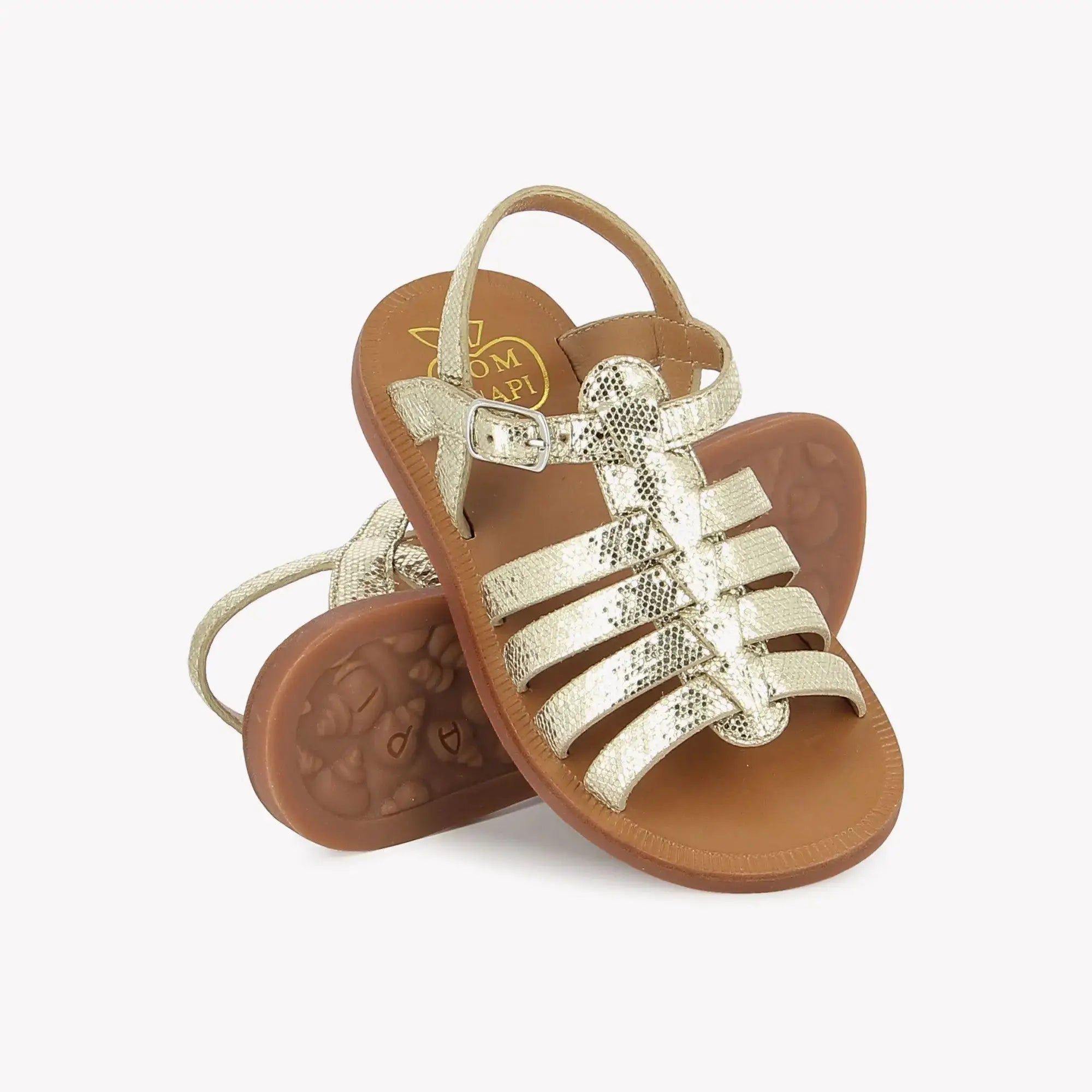 pom-d-api-plagette-strap-sandale-fille-platine-milos image 2