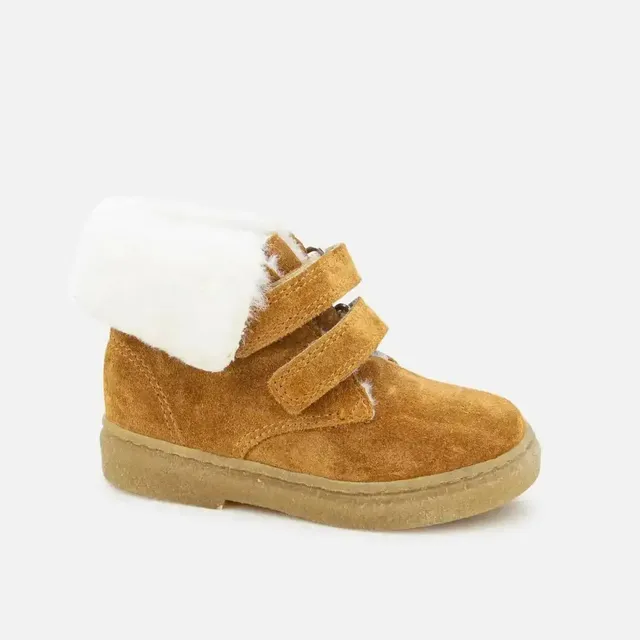 pom-d-api-trix-easy-fur-boots-enfant-gar-on-camel-velours-fourr-scratch image 1