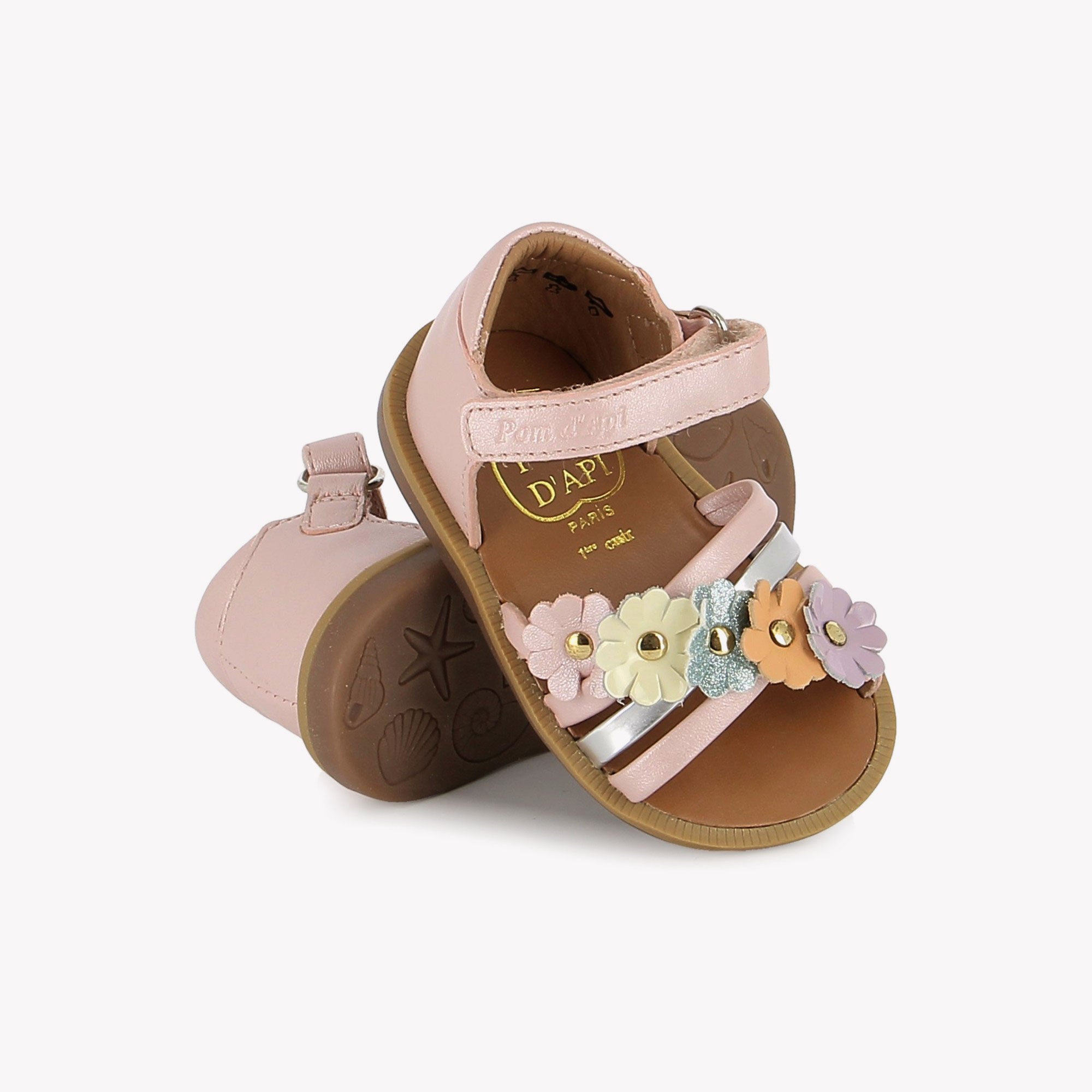 pom-d-api-poppy-multi-flo-sandales-premiers-pas-fille-rose-multi image 2