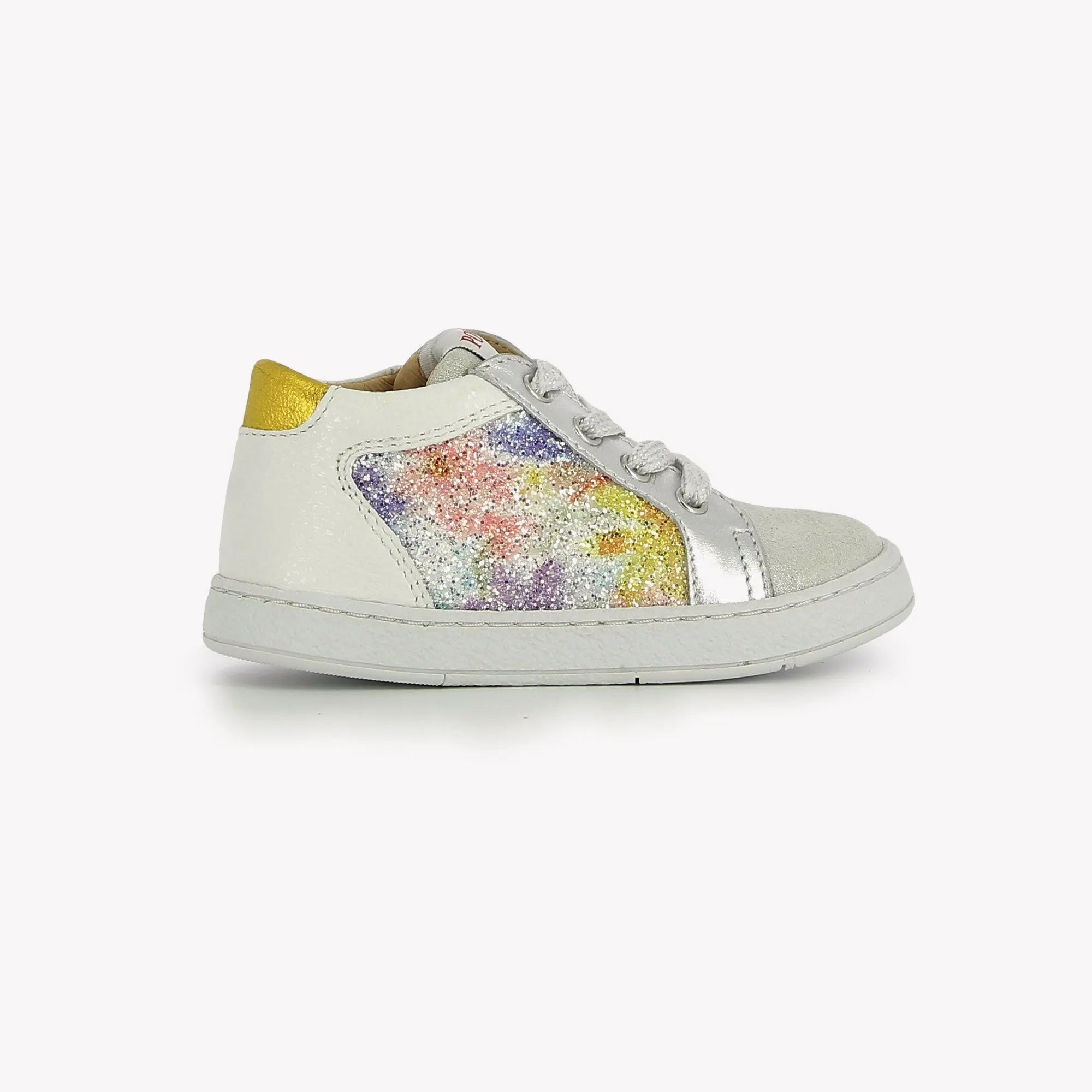 pom-d-api-mousse-zip-top-baskets-fille-premiers-pas-velours-glitter-blanc-multi image 4