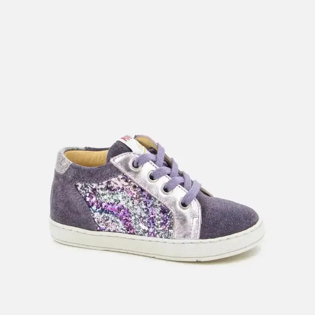 pom-d-api-mousse-zip-top-basket-premiers-pas-argent-violet-clematis-fille image 1